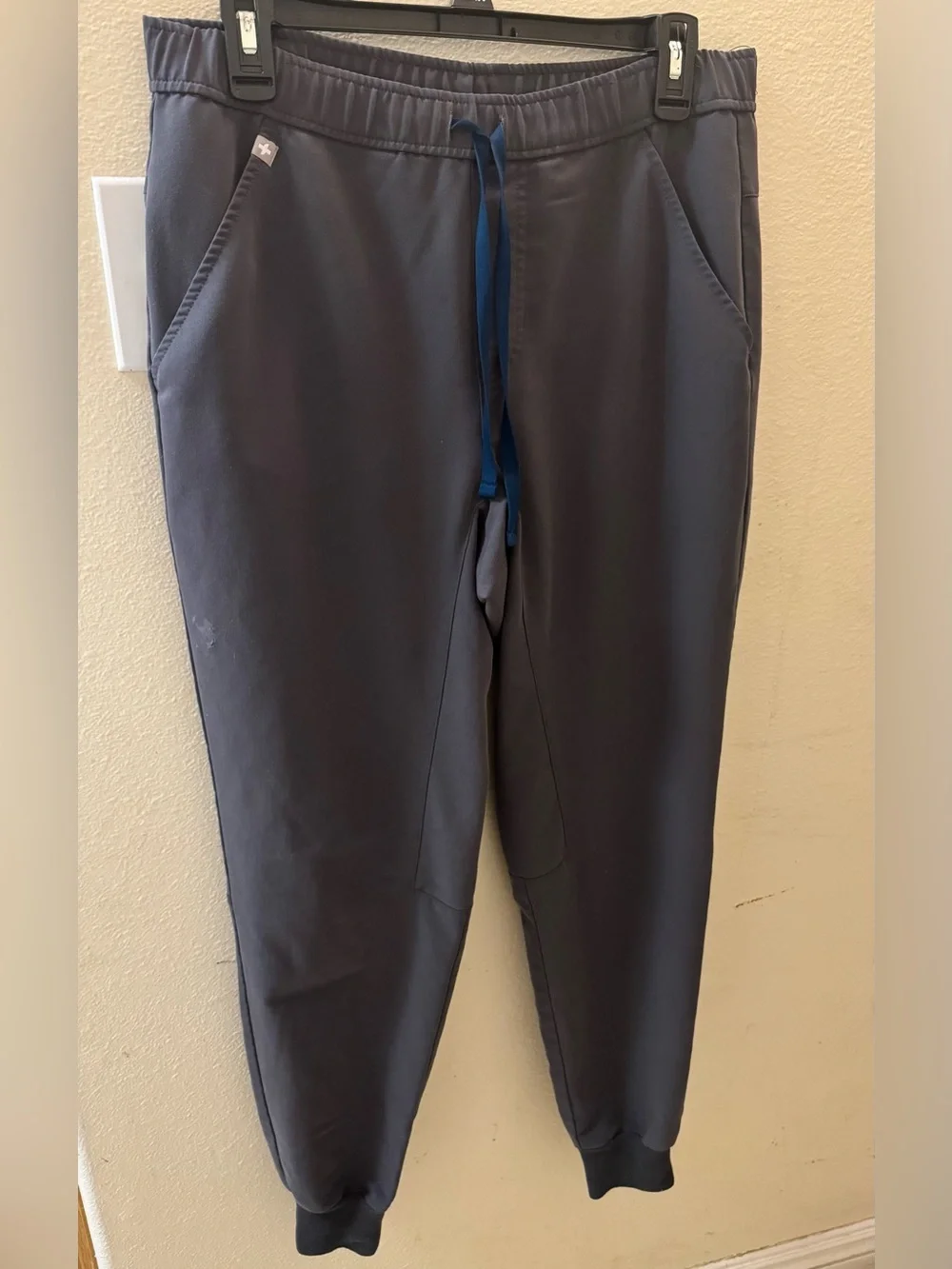 Figs Men's Dark Gray Jogger Pants with Blue Drawstring